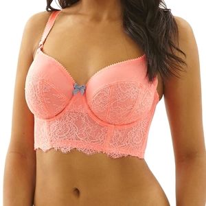 Lace unlined longline bra